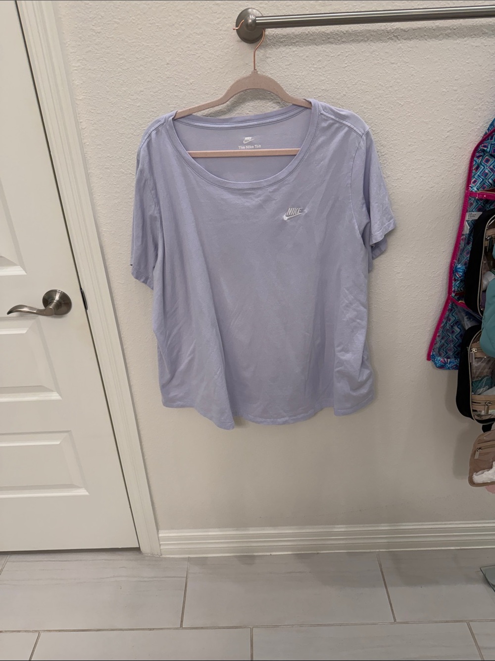 Nike Light Lavender Scoop Neck Tee with Small Swoosh